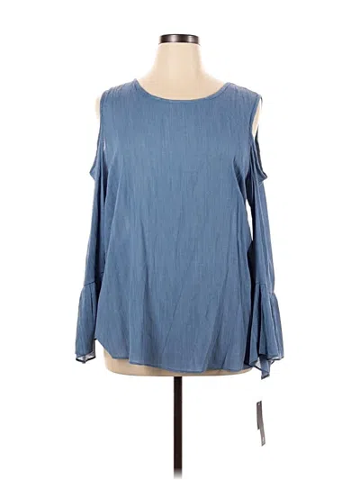 Pre-owned Assorted Brands Long Sleeve Blouse In Blue