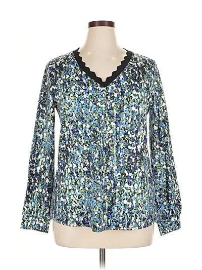 Pre-owned Assorted Brands Long Sleeve Blouse In Blue