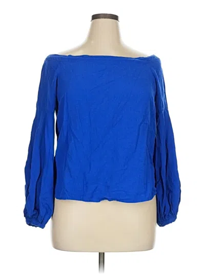 Pre-owned Assorted Brands Long Sleeve Blouse In Blue