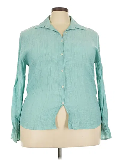 Pre-owned Assorted Brands Long Sleeve Blouse In Blue