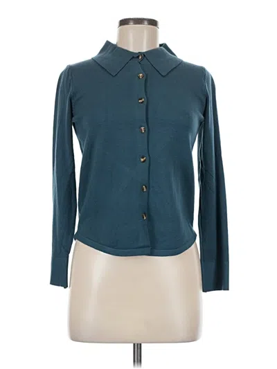 Pre-owned Assorted Brands Long Sleeve Blouse In Blue