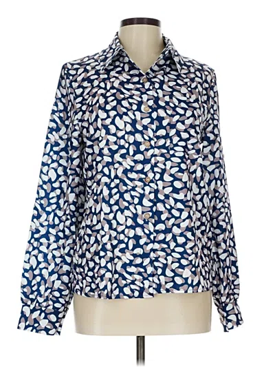 Pre-owned Assorted Brands Long Sleeve Blouse In Blue