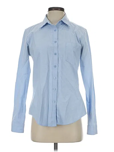 Pre-owned Assorted Brands Long Sleeve Blouse In Blue