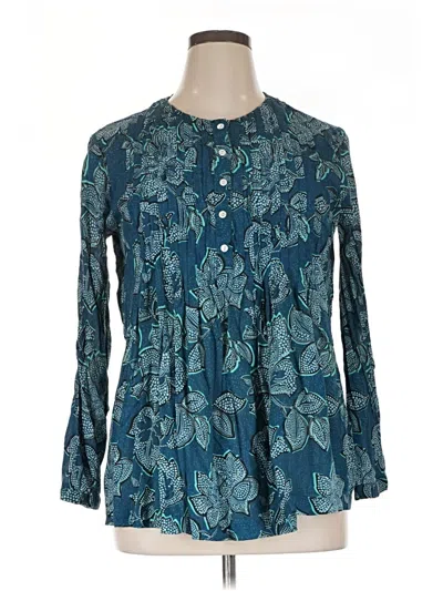 Pre-owned Assorted Brands Long Sleeve Blouse In Blue