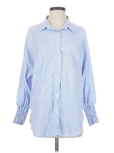 Pre-owned Assorted Brands Long Sleeve Blouse In Blue