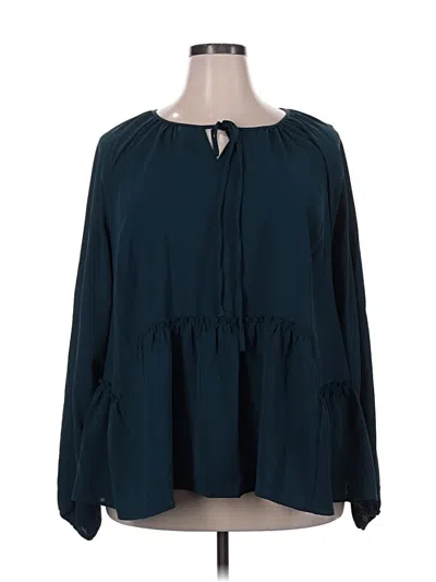 Pre-owned Assorted Brands Long Sleeve Blouse In Blue