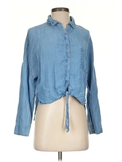 Pre-owned Assorted Brands Long Sleeve Blouse In Blue