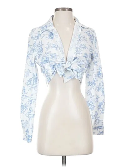 Pre-owned Assorted Brands Long Sleeve Blouse In Blue