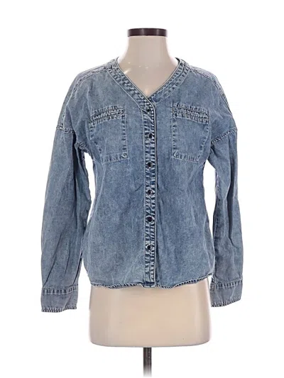 Pre-owned Assorted Brands Long Sleeve Blouse In Blue