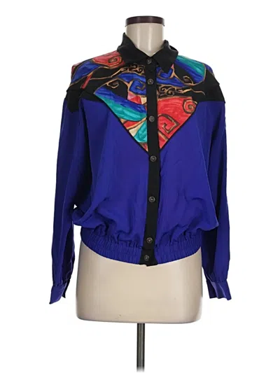 Pre-owned Assorted Brands Long Sleeve Blouse In Blue