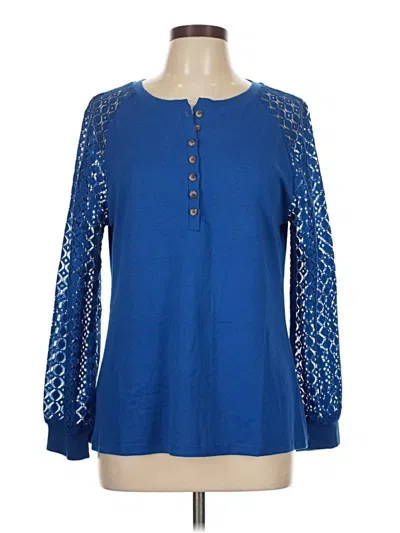 Assorted Brands Long Sleeve Blouse In Blue