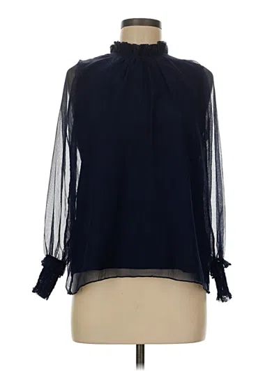 Pre-owned Assorted Brands Long Sleeve Blouse In Blue