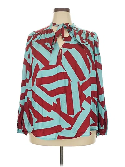 Pre-owned Assorted Brands Long Sleeve Blouse In Blue