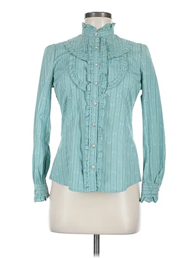 Pre-owned Assorted Brands Long Sleeve Blouse In Blue