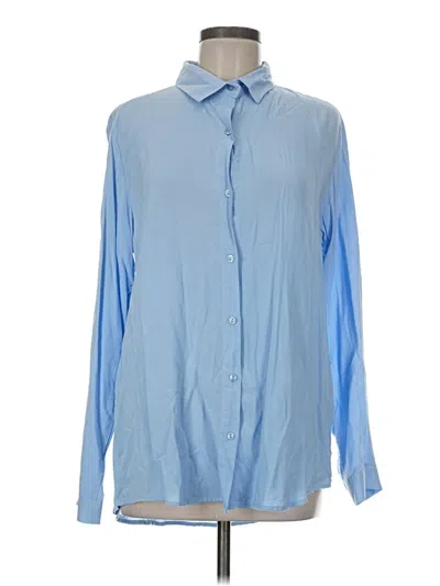 Pre-owned Assorted Brands Long Sleeve Blouse In Blue
