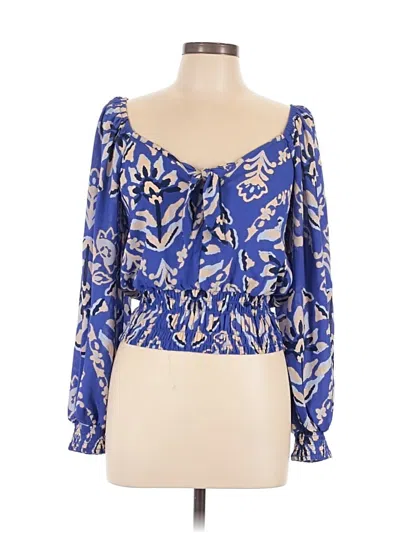 Assorted Brands Long Sleeve Blouse In Blue