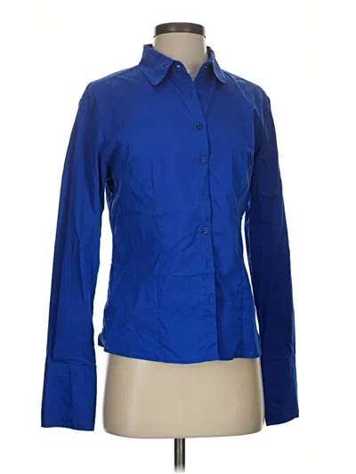 Pre-owned Assorted Brands Long Sleeve Blouse In Blue