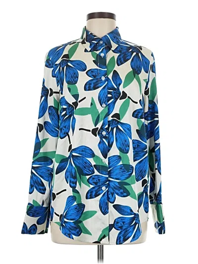 Pre-owned Assorted Brands Long Sleeve Blouse In Blue