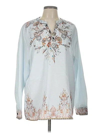 Pre-owned Assorted Brands Long Sleeve Blouse In Blue