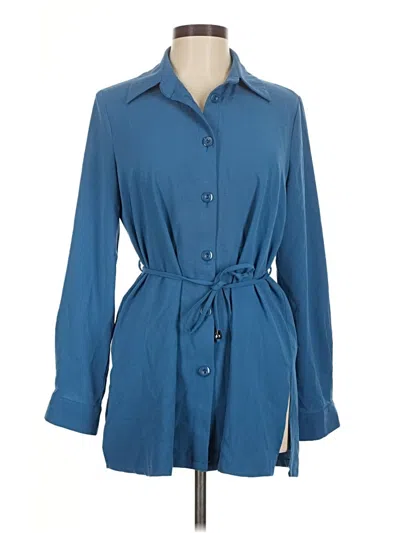 Pre-owned Assorted Brands Long Sleeve Blouse In Blue