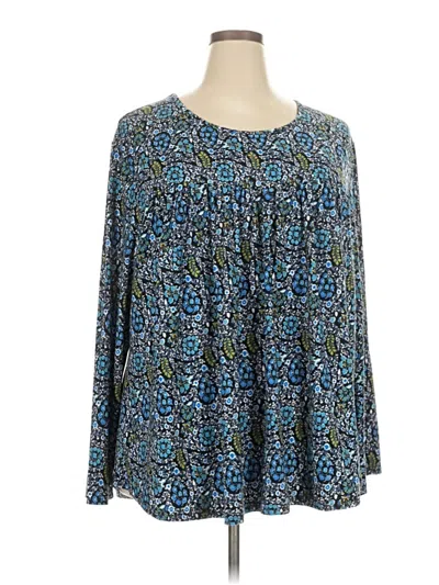 Pre-owned Assorted Brands Long Sleeve Blouse In Blue