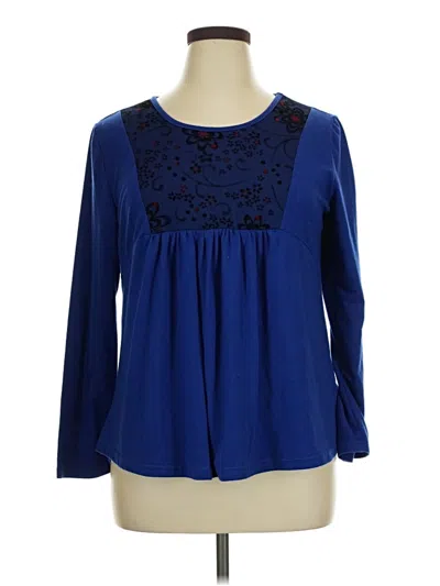 Pre-owned Assorted Brands Long Sleeve Blouse In Blue