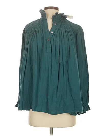 Pre-owned Assorted Brands Long Sleeve Blouse In Blue