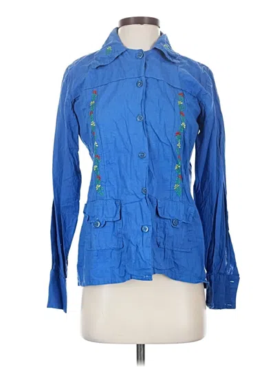 Pre-owned Assorted Brands Long Sleeve Blouse In Blue