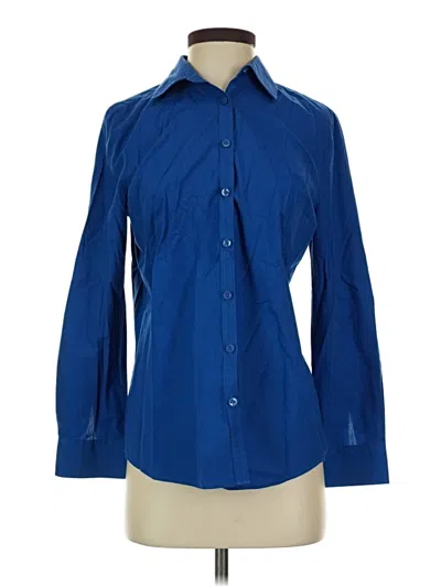 Pre-owned Assorted Brands Long Sleeve Blouse In Blue