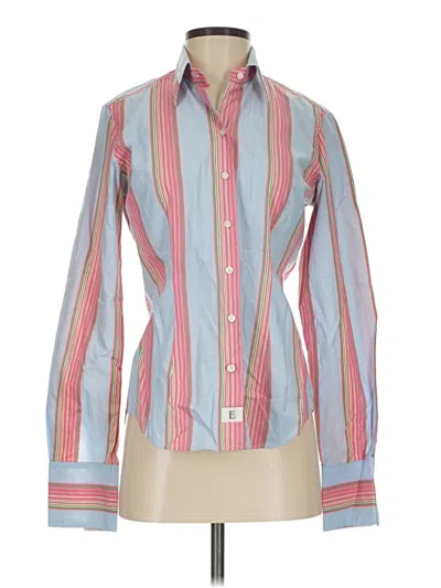 Pre-owned Assorted Brands Long Sleeve Blouse In Blue