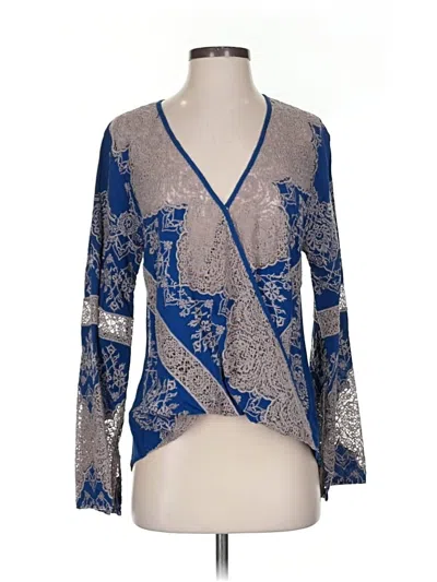 Pre-owned Assorted Brands Long Sleeve Blouse In Blue