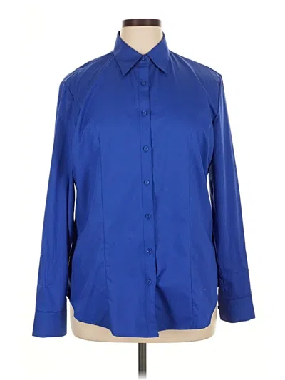 Pre-owned Assorted Brands Long Sleeve Blouse In Blue