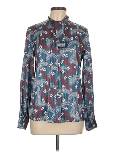 Pre-owned Assorted Brands Long Sleeve Blouse In Blue