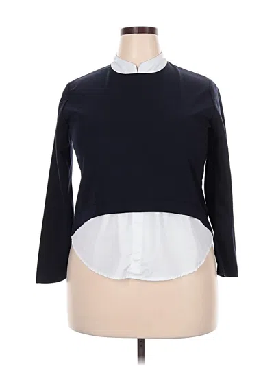 Pre-owned Assorted Brands Long Sleeve Blouse In Blue