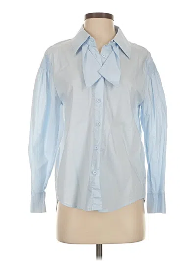 Pre-owned Assorted Brands Long Sleeve Blouse In Blue