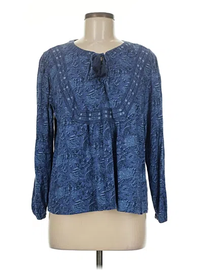 Pre-owned Assorted Brands Long Sleeve Blouse In Blue