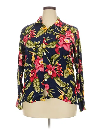 Pre-owned Assorted Brands Long Sleeve Blouse In Blue