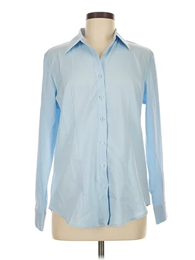 Pre-owned Assorted Brands Long Sleeve Blouse In Blue