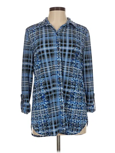 Pre-owned Assorted Brands Long Sleeve Blouse In Blue