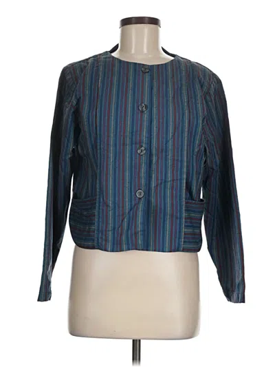 Pre-owned Assorted Brands Long Sleeve Blouse In Blue