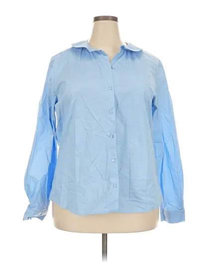 Pre-owned Assorted Brands Long Sleeve Blouse In Blue