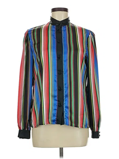 Pre-owned Assorted Brands Long Sleeve Blouse In Blue