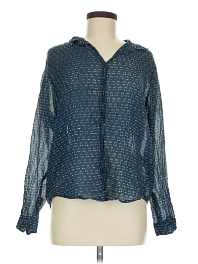 Pre-owned Assorted Brands Long Sleeve Blouse In Blue