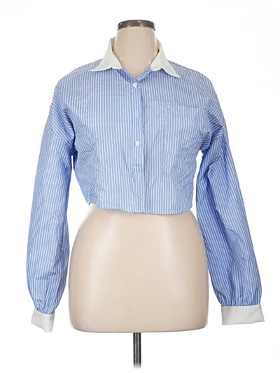 Pre-owned Assorted Brands Long Sleeve Blouse In Blue