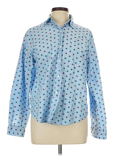 Pre-owned Assorted Brands Long Sleeve Blouse In Blue