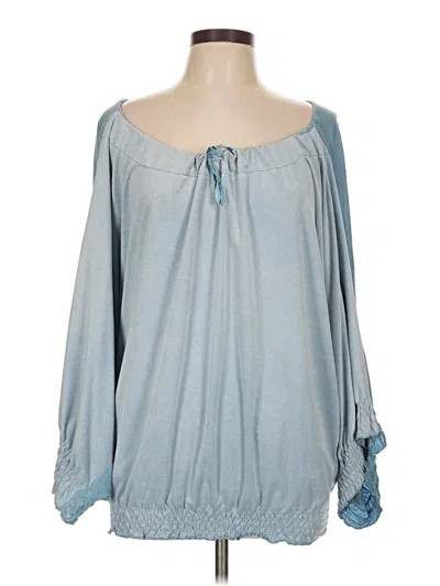 Pre-owned Assorted Brands Long Sleeve Blouse In Blue