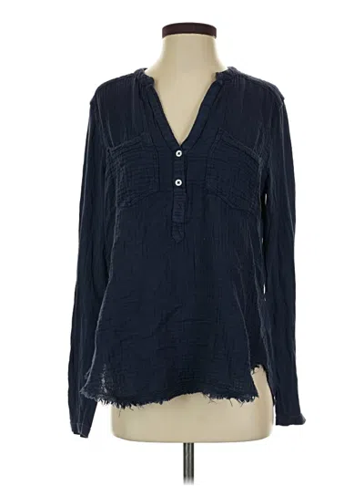 Pre-owned Assorted Brands Long Sleeve Blouse In Blue