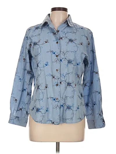 Pre-owned Assorted Brands Long Sleeve Blouse In Blue