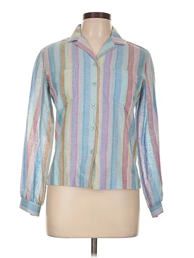 Pre-owned Assorted Brands Long Sleeve Blouse In Blue
