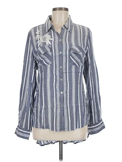 Pre-owned Assorted Brands Long Sleeve Blouse In Blue